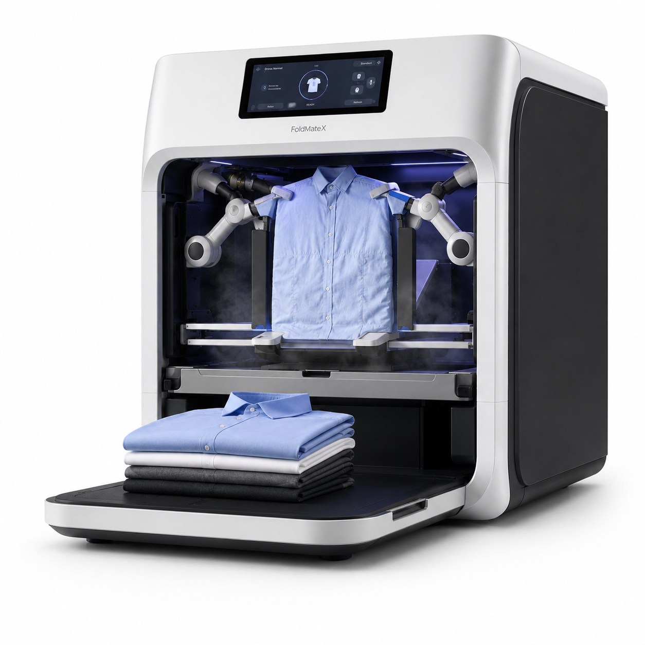 FoldMateX — AI laundry folding and steam ironing machine